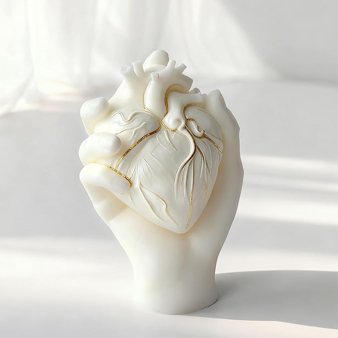 Hand Heart Cylinder Candle & Resin Mold - Resin Casting Silicone Molds for Home Decor & Candle Making Wave Spiral Mold