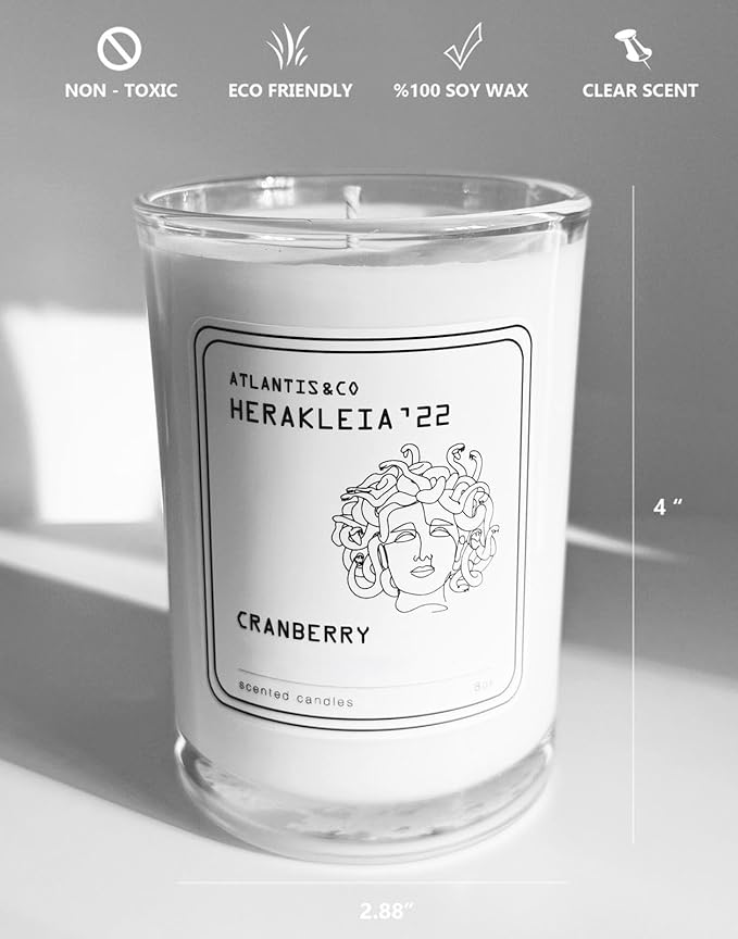 Cranberry Scented Candle, 8oz Jar with Long-Lasting Burn, Giftable, Holidays,Birthdays