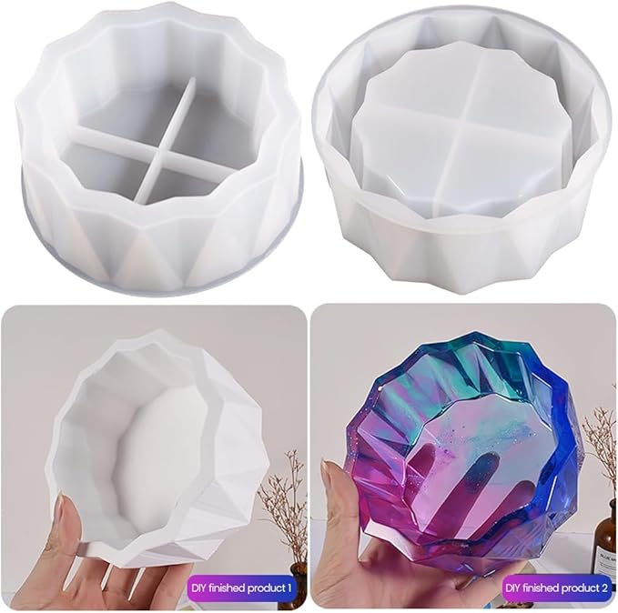 Silicone Planter Mold, 5.9'' for Succulent Pot, Round Silicone Molds for Casting Resin, Plaster, Concrete Cement, DIY Jewelry, Makeup Storage Container, Flower Cement Molds