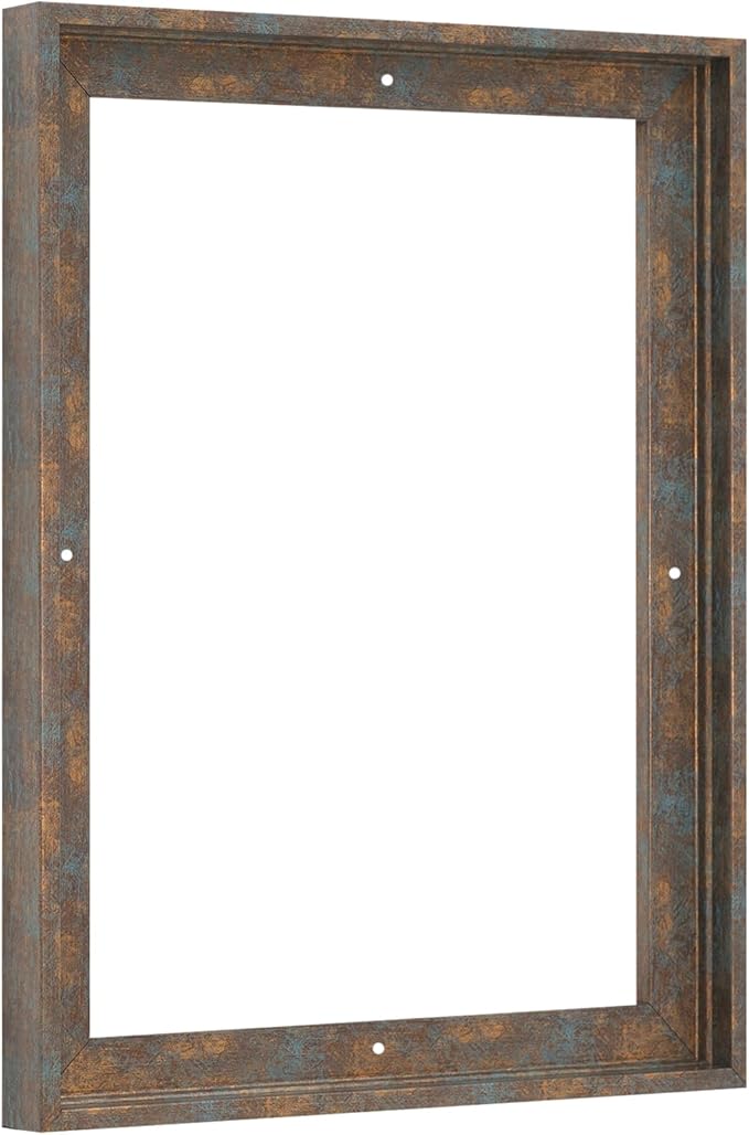 Pixy Canvas Floater Frame 12x36 for 3/4 (0.75) inch Deep Canvas Paintings/Canvas Prints/Wood Canvas Panels/Wall Art/Wall Decor/Home Decor/Artwork (Rusty Blue, 12 x 36 inch, Portrait)