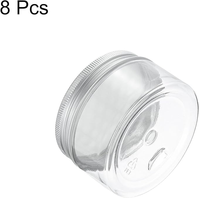 HARFINGTON 8 Pcs Empty Scent Beads Storage Container 3.4oz/100ml Air Freshener Tins Round Refillable Spice Containers Plastic Jars Sample for Air Freshener Candles Travel Storage