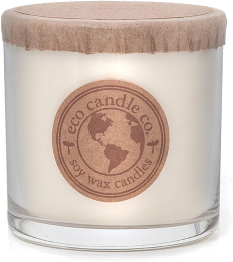 Eco Candle Co. Recycled Candle, White Tea & Ginger, 6 oz. - Scents Of White Tea, Spices, Citrus, Jasmine, & Ginger - 100% Soy Wax, No Lead, Kraft Paper Label & Lid, Hand Poured, Midwest Grown Soybeans