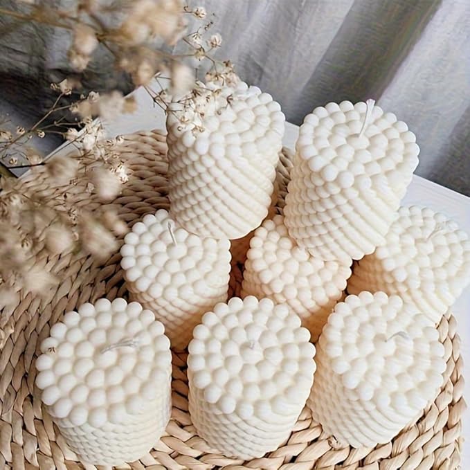 Silicone Candle Molds, 3D Bubble Cylinder Scented Candle Mold, Cozy Atmosphere Design, Colorless, BPA Free, Silicone Molds for Candle Making, DIY, Resin, Wax, Soap, Clay, Chocolate Etc