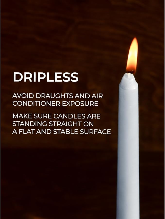 CANDWAX 14 icnh Tall Taper Candles - Dripless Long Burning Candlesticks - Set of 12 Gray Tapered Candles