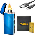 Electric Lighter Plasma Lighters USB Rechargeable Lighter with LED Battery Indicator No Butane Windproof Lighters IdWD867eal for Candles, BBQ, and Travel (Blue)