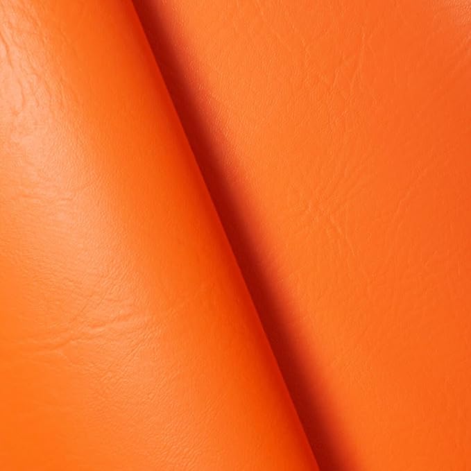 Ottertex Marine Vinyl Fabric Polyester Backing Waterproof Abrasion UV Resistant Heavy Duty Outdoor Marine PVC for Sewing & Upholstery - Orange (5 Yards)