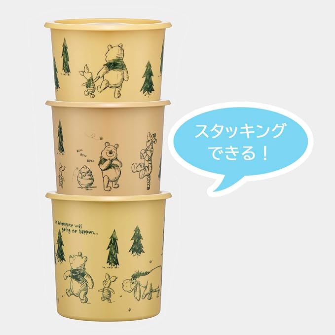Skater SOT10-A One-Touch Seal Container, Large, 33.8 fl oz (1,000 ml), Airtight Container, Storage Container, Disney Winnie the Pooh