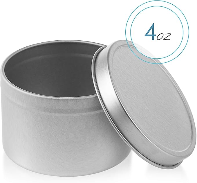 Hearth & Harbor 45 lbs. Soy Candle Wax with Supplies, 4 oz. 12 Pack Tin Jars with Lids, Cotton Candle Wicks, Wick Stickers and Centering Devices - Soy Wax Flakes with Containers for Candle Making