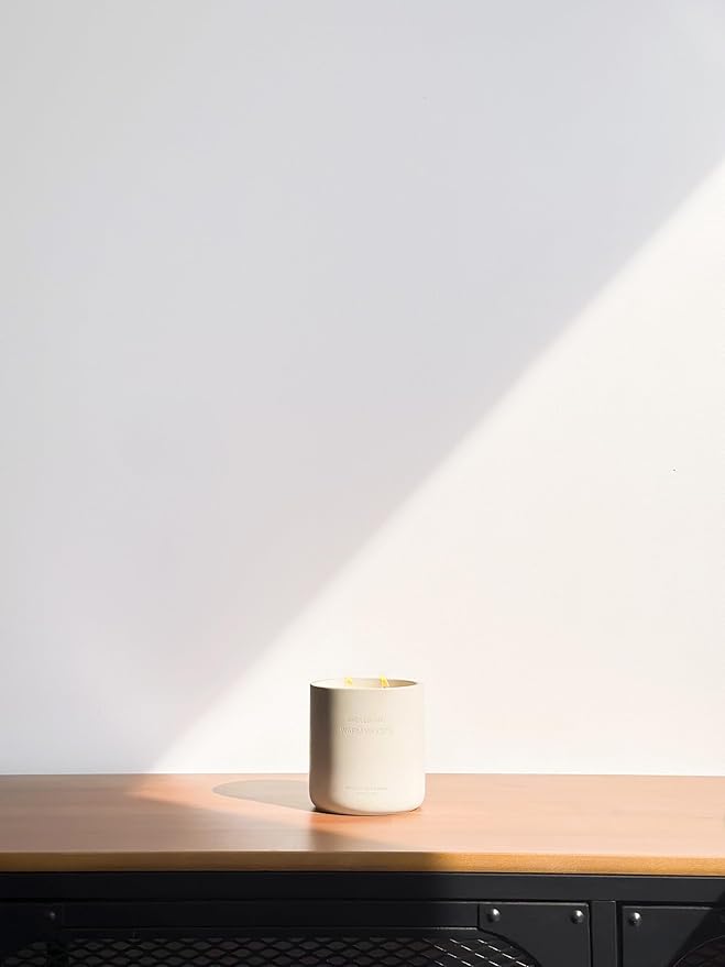 WHOLESOME. Jasmine White Tea Scented Non-Toxic Candles for Home, 2 Wicks Natural Coconut Wax Candle Eco-Friendly, Luxury Aromatherapy Candles Stress Relief, 16 oz Large Concrete Jar, 90 Hours Burn