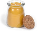 BeeTheLight Beeswax Jar Candle - 100% Pure USA Bees Wax in Glass Container with Cork Lid - Unscented - All Natural Light Honey Scent (7 oz w/Cork Lid, Unscented)