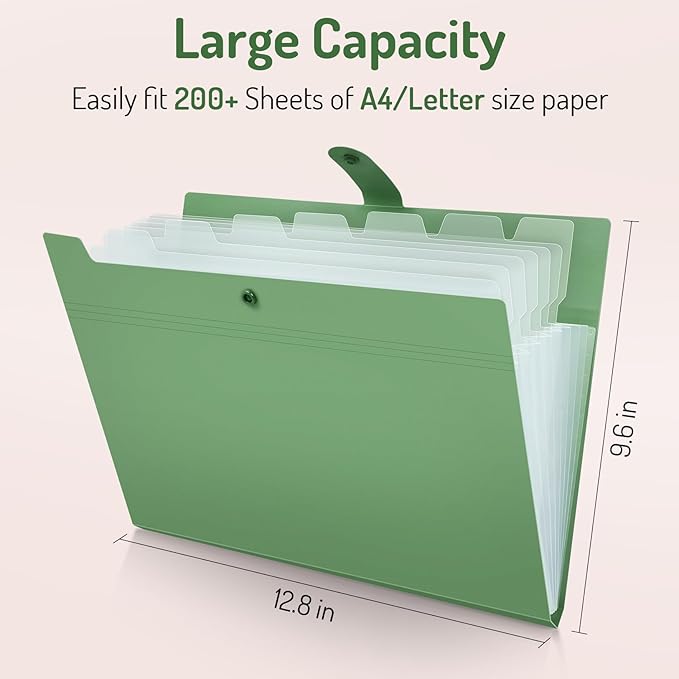Forvencer Expanding File Folder with 8 Pocket, Letter Size Accordion File Organizer, Portable Folders for Documents, Cute Paper Organizer, Filling Products for School Office Supplies, A4 Size, Orange
