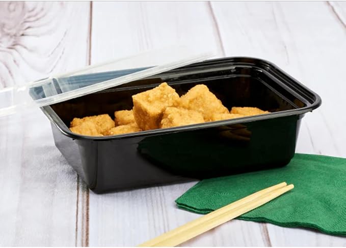 Karat Meal Prep Containers [24 oz - 150 ct] Reusable & Disposable Take Out Containers with Lids - Microwave & Dishwasher Safe Bento Boxes