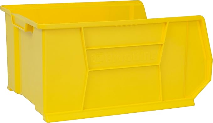 Akro-Mils 30289 Super-Size AkroBins Plastic Storage Bins, Space-Saving Stackable Bins for Garage, Classroom, Warehouse Organization, 24" L x 18" W x 12" H, Yellow, 1-Pack