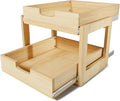 Pull Out Cabinet Organizer, 26''W×21''D Sliding Drawers for Cabinets, 2 Tier Soft Close Slide Out Wooden Pull out Drawers, Base Cabinet Organization for Kitchen, Pantry, Bathroom