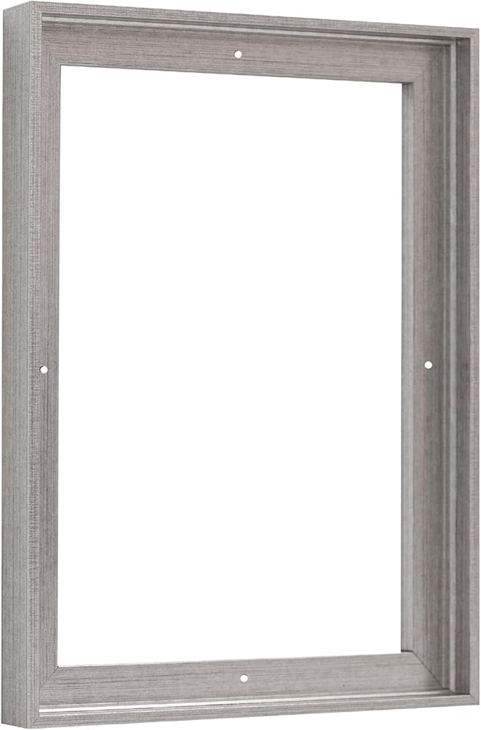 Pixy Canvas Floater Frame 7x9 for 3/4 (0.75) inch Deep Canvas Paintings/Canvas Prints/Wood Canvas Panels/Wall Art/Wall Decor/Home Decor/Artwork (Antique Silver, 7 x 9 inch, Portrait)