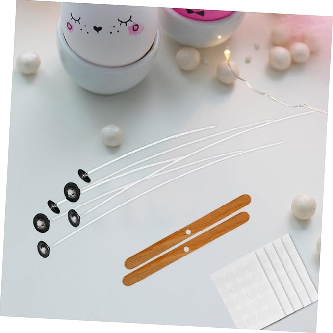 Uonlytech 1set Candle Making Kit of Candle Wicks Stickers Holders for Creative Home Projects for Birthdays Parties