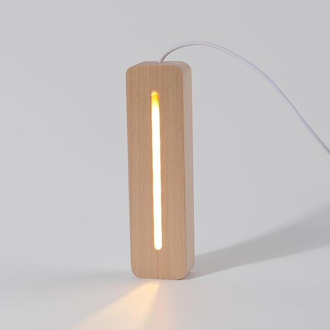 Resin Casting Mold Silicone Mold Supplies 2 Pack 6 Inch Rounded CuboidLed Wood Led Base Rectangle Led Light Base 2Pcs White LED Base