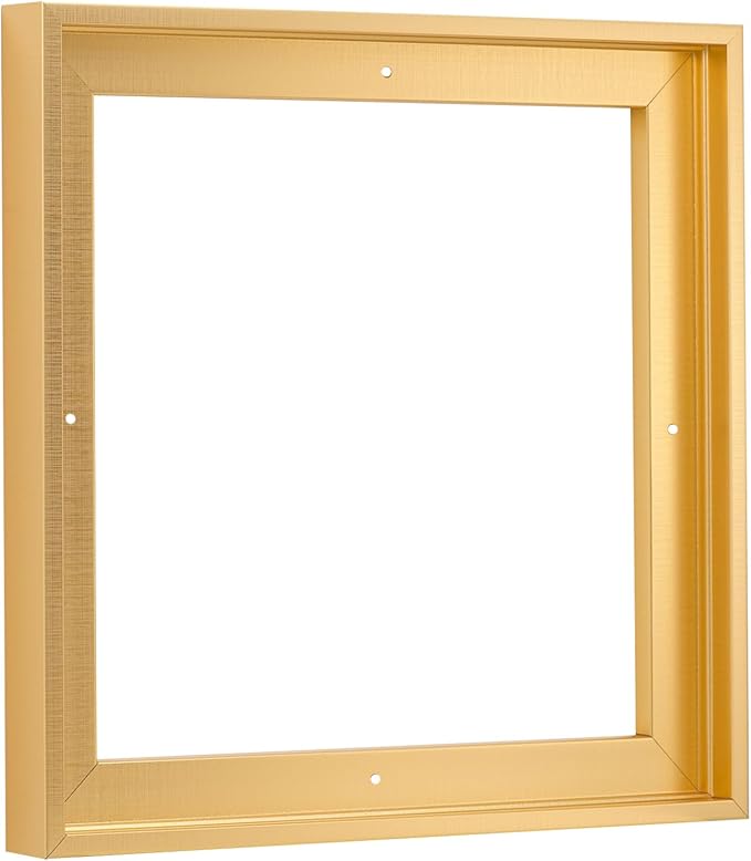 Pixy Canvas Floater Frame 25x25 for 3/4 (0.75) inch Deep Canvas Paintings/Canvas Prints/Wood Canvas Panels/Wall Art/Wall Decor/Home Decor/Artwork (Brass Gold, 25 x 25 inch, Square)