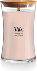 WoodWick Vanilla Sea Salt Large Hourglass Candle Premium Soy and Paraffin Wax Blend Pluswick Innovation Wood Wick