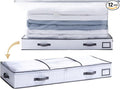 TAILI Under Bed Jumbo Vacuum Seal Storage Bags for Comforters and Blankets, Large Capacity White Foldable Box Save 80% Space, 41" x 17.7" x 6"