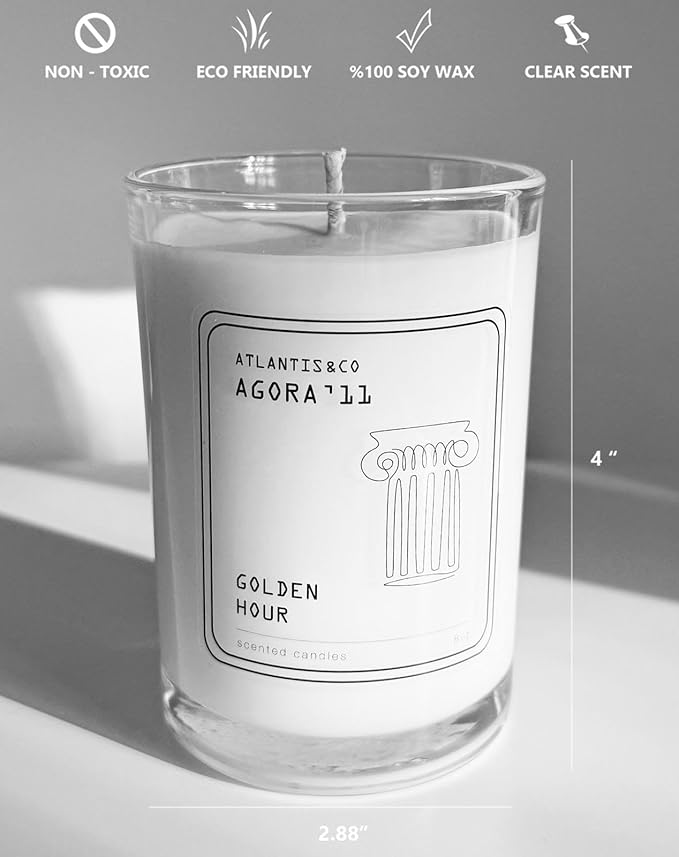 Golden Hour Scented Candle, 8oz Jar with Long-Lasting Burn, Giftable, Holidays,Birthdays