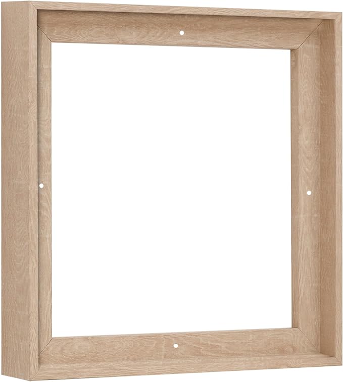 PIXY CANVAS Floater Frame 36x36 for 1.5 inch Deep Canvas Paintings/Canvas Prints/Wood Canvas Panels/Wall Art/Wall Decor/Home Decor/Artwork (Nordic White Oak, 36 x 36 inch, Square)