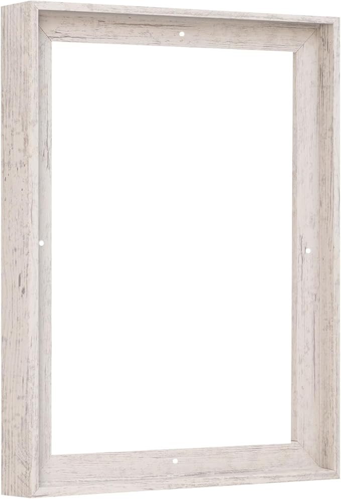 Pixy Canvas Floater Frame 20x40 for 1.5 inch Deep Canvas Paintings/Canvas Prints/Wood Canvas Panels/Wall Art/Wall Decor/Home Decor/Artwork (Distressed White, 20 x 40 inch, Portrait)