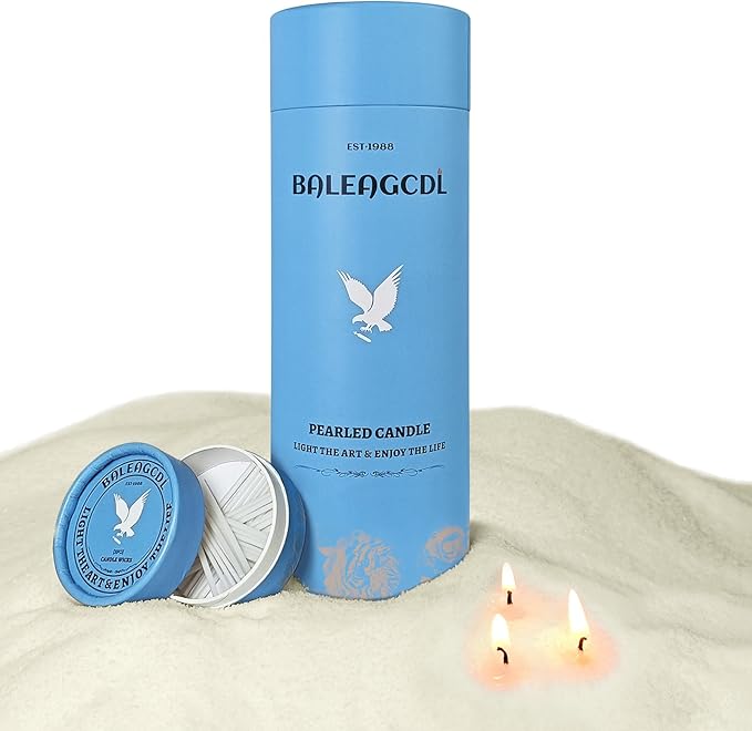 Pearled Candles Colored 18 Oz with 30 Wicks - Light Green Unscented Luxury Long Lasting Powder Candles Up to 120 Hours - DIY Refillable Candle Sand for Candle Making