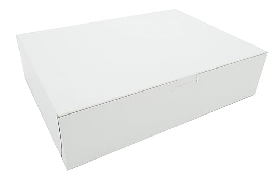Southern Champion Tray 0983 Premium Clay Coated Kraft Paperboard White Non-Window Lock Corner Bakery Box, 12" Length x 9" Width x 3" Height (Case of 200)