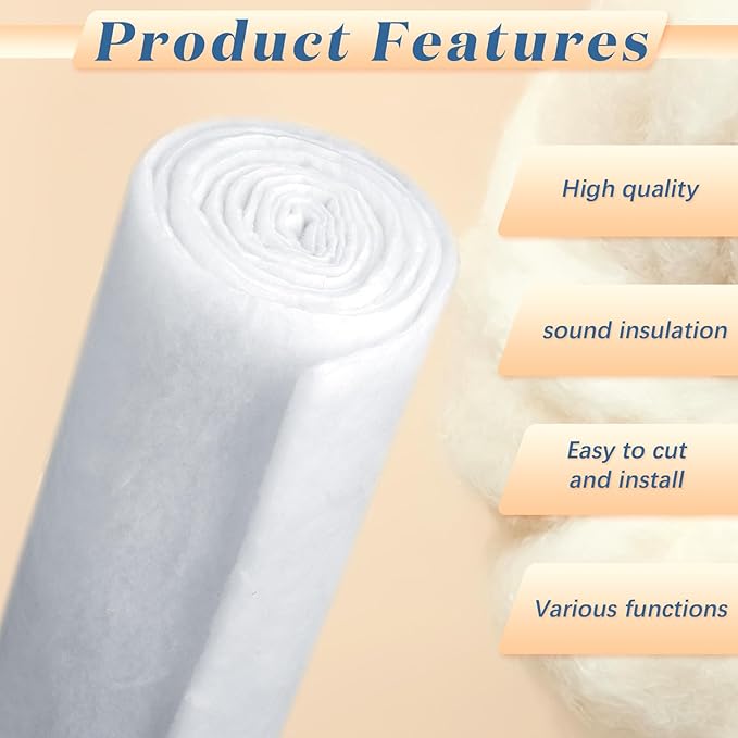 Peryiter 2 Roll Upholstery Quilt Batting 24 Inch x 8 Yard x 0.4 Inch Polyester Batting Multipurpose Fiberfill Stuffing Fabric for Cushion Pillows Bedspreads Interior Decoration Crafts