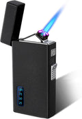 Arc 2 in 1 Jet Flame Torch Lighter - Refillable Butane Electric, USB Rechargeable, Windproof Infinity Lighter for BBQs, Candle, Camping (Frosted Black)