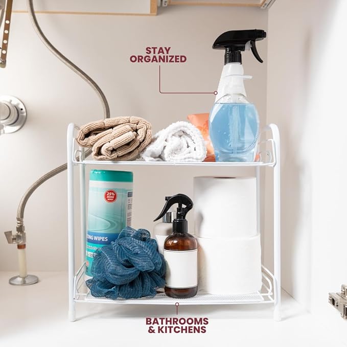 ANGORA BRANDS Under Sink Organizers - Under Sink Organizers and Storage - Multi-Purpose and Storage - 2-tier Kitchen Sink Organizer - Under Sink Organizer by Roppa