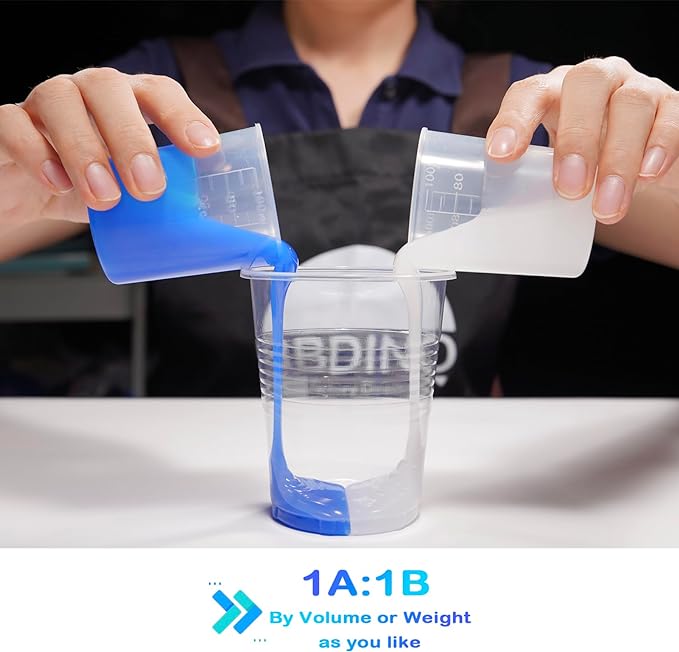 BBDINO Silicone Mold Making Kit, Liquid Silicone for Molds Making 30A Clear, High Strength Silicon Rubber 1 Gallon 8.8 Lbs 1:1 by Volume Ideal for Mold Casting of Resin/Jewelry/Candle/Concrete/Plaster