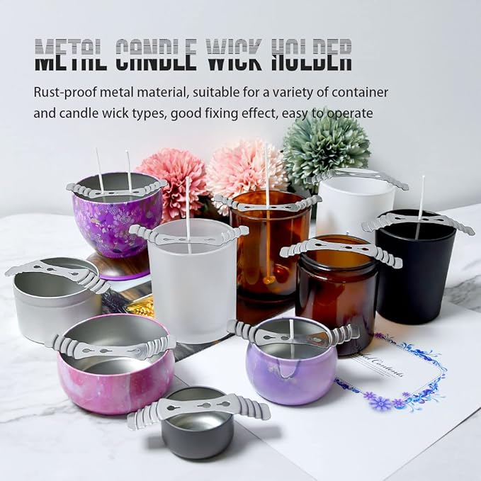 10pcs Metal Candle Wicks Centering Devices, 3 Holes Stainless Steel Wick Holder for DIY Candle Making