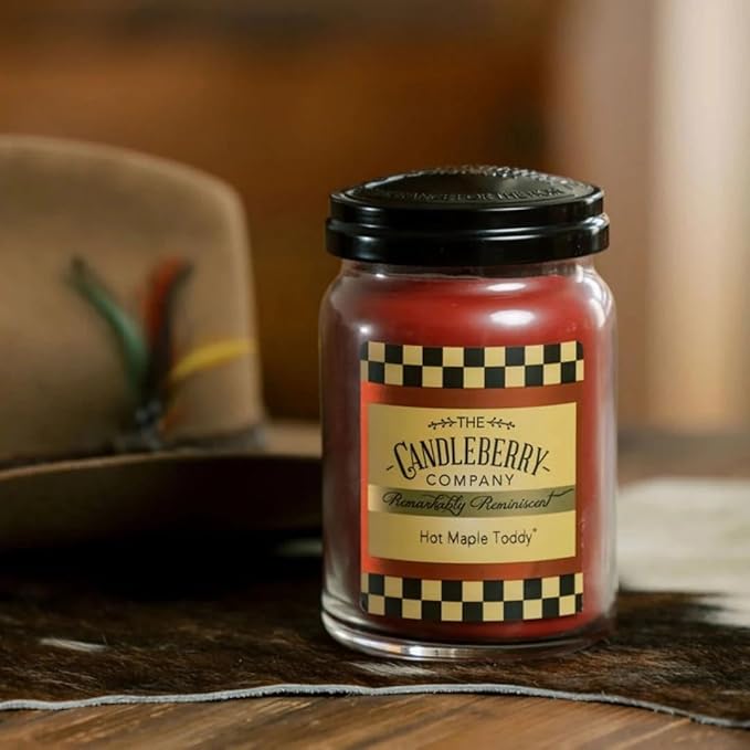 Candleberry Candles Hot Maple Toddy | Strong Fragrances for Home | Hand Poured in The USA | Highly Scented | 135 Hour Burn Time | Large Jar