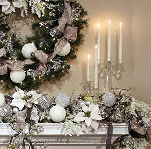 12 Inch Taper Candles, Premium Quality Candles Hand-Dipped Tapered Candles, Dripless, Smokeless and Unwrapped Bulk Pack for Events - Set of 12 (12 Inches, White)