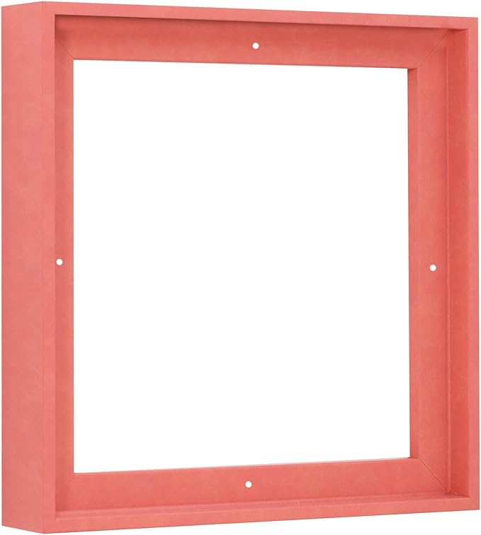 Pixy Canvas Floater Frame 8x8 for 1-1/2 (1.5) inch Deep Canvas Paintings/Canvas Prints/Wood Canvas Panels/Wall Art/Wall Decor/Home Decor/Artwork (Pastel Red/Pink, 8 x 8 inch, Square)