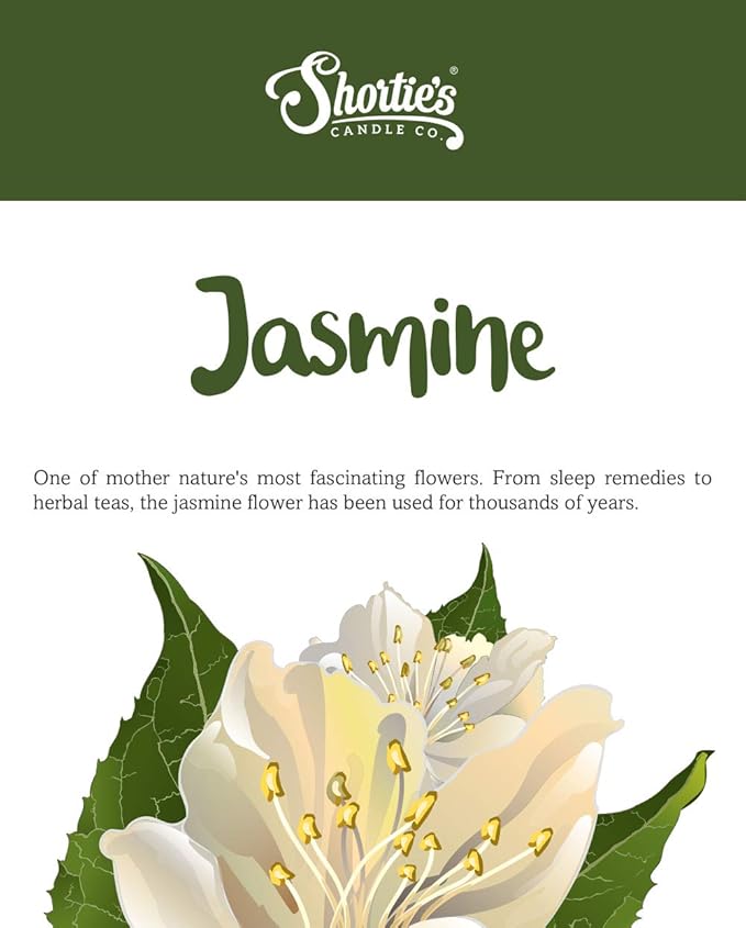 Shortie's Candle Company Pure Jasmine Wax Melts Multi Pack - 2 Highly Scented 3 Oz. Bars (6 Oz. Total) - Made with Essential & Natural Oils - Flower & Floral Air Freshener Cubes Collection