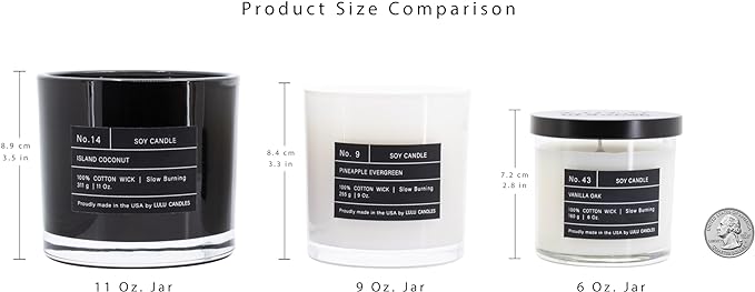 Lulu Candles | Jasmine, Oud & Sandalwood |Luxury Scented Soy Jar Candle | Hand Poured in The USA | Highly Scented & Long Lasting (6 Oz. 2 Pack)