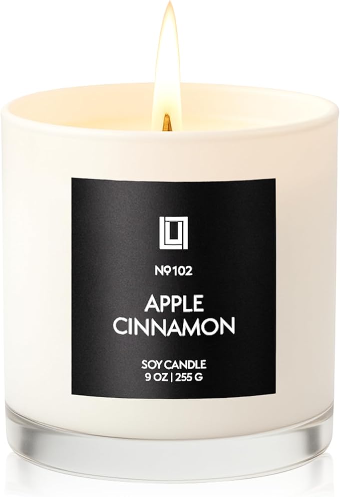 Lulu Candles | Apple Cinnamon | Luxury Scented Soy Jar Candle | Hand Poured in The USA | Highly Scented & Long Lasting (9 Oz.)