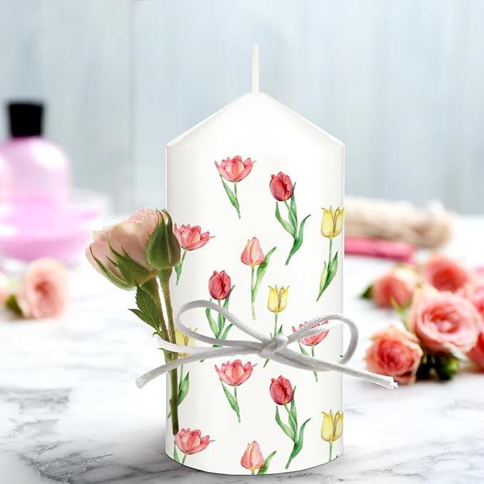MTLEE 72 Pcs DIY Candle Painting Kit for Adults Include 6 Pcs 2"x 5" White Pillar Candles 60 Colored Tealight Candles and 6 Paint Brushes for Spring Tea Party Crafts Wedding Birthday Party Favors