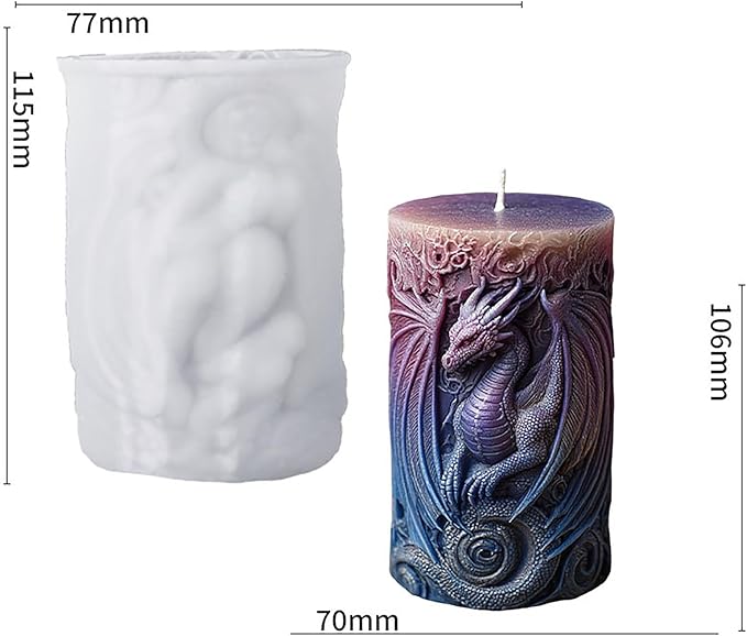 Dragon Silicone 3D Flower & Rose Mold - Peony & Candle Making Molds for Resin, Clay & Soap Craft Supplies
