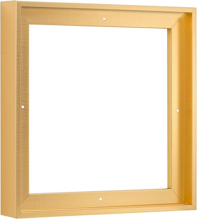 Pixy Canvas Floater Frame 14x14 for 1-1/2 (1.5) inch Deep Canvas Paintings/Canvas Prints/Wood Canvas Panels/Wall Art/Wall Decor/Home Decor/Artwork (Brass Gold, 14 x 14 inch, Square)