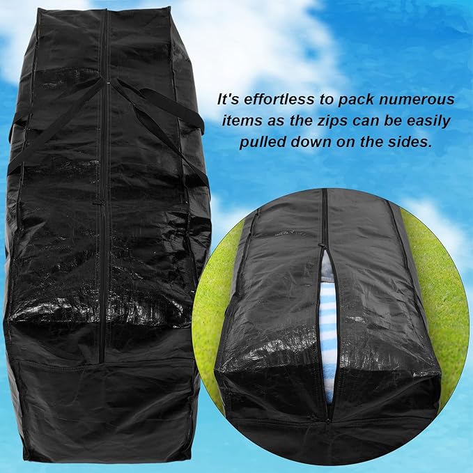 6 Pcs 66 Gallon Extra Large Moving Bags Heavy Duty Storage Bag with Strong Zipper Handle Foldable XXL Jumbo Storage Tote Packing Moving Box for College Dorm Travel Cloth Duffle (Black)