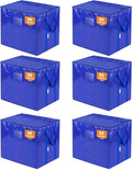 TICONN 6 Pack Extra Large Moving Bags with Zippers & Carrying Handles, Heavy-Duty Storage Tote Moving Boxes for Space Saving (6 PK, 60 Gallon)