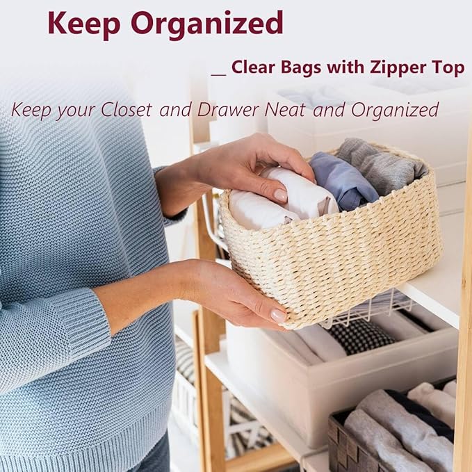 Large Plastic Bags With Zipper Top,5 Gallon,18" x 24",10 Pack,Extra Large Storage Packaging for Clothes,Travel, Moving, Large Reusable Bags,Heavy-Duty,BPA-Free, 2.36-mil Thick Clear