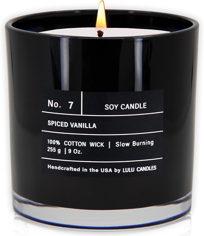 Lulu Candles | Spiced Vanilla | Luxury Scented Soy Jar Candle | Hand Poured in The USA | Highly Scented & Long Lasting (9 Oz.)