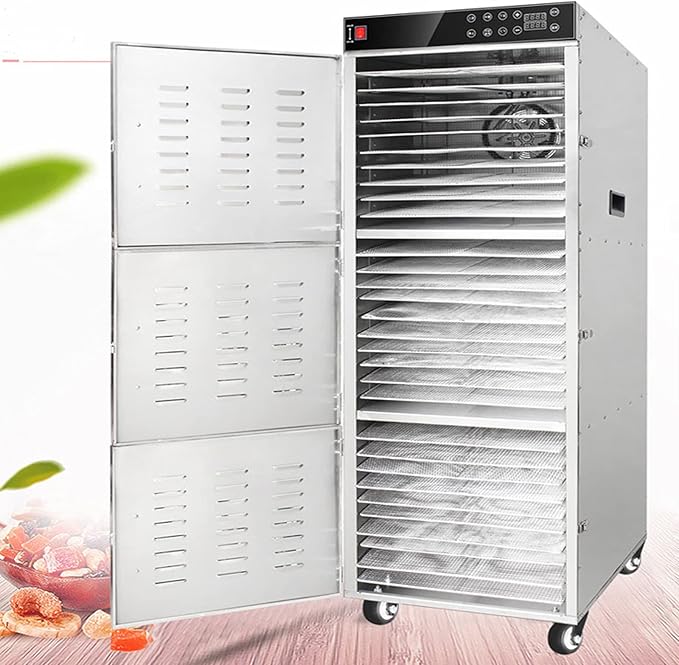 Stainless steel 30 Layer Food Dehydrator Fruit Vegetable Dry Machine Pet Food Dryer Food Dehydrator for Fruit Vegetable Herbs Dog Treats Meat Drying 110V 86℉-194℉ 2400W