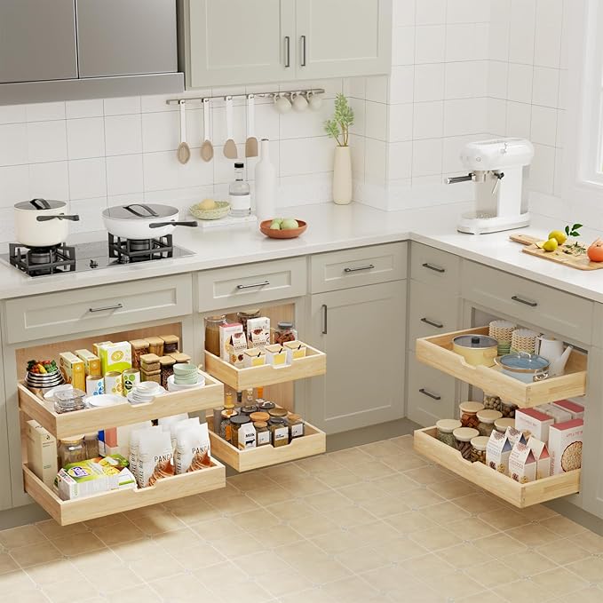 Pull Out Drawers for Cabinets, 25½” W x 21” D Soft Close Slide Out Drawers for Kitchen Cabinets, Cabinet Pull Out Shelves Requires At Least 26.5” Cabinet Opening