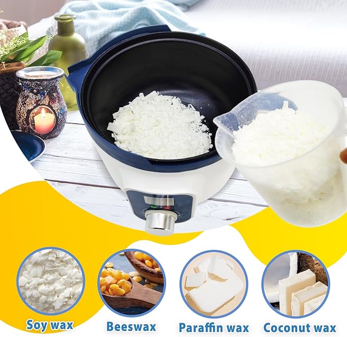 KQU Electric Wax Melting Pot for Candle Making, Wax Melter with Digital Temperature Display, Non-Stick Candle Making Pouring Pot with Spout and Automatic Constant Temp Control